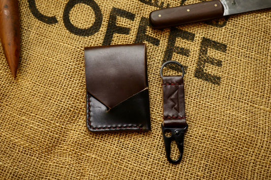 The "Quiver" in Black and Brown w/ Burgundy Stitching